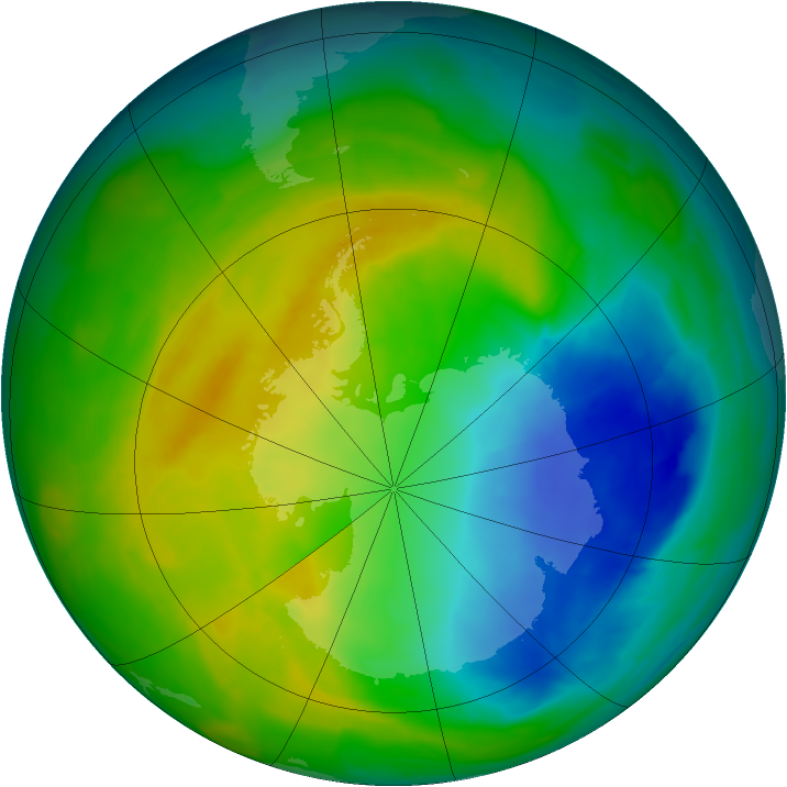 Antarctic ozone map for 04 November 2013